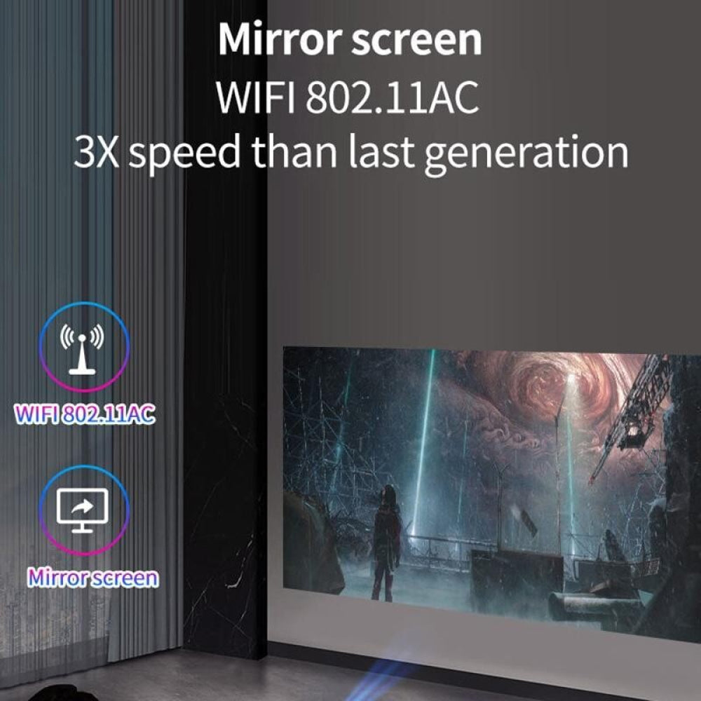 Mini Lcd Digital Projector - 2200 Lumens - Android - White / Black - 800X480