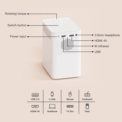 Portable Hd Wifi Projector With Android 10 Os - S30 Max - Black