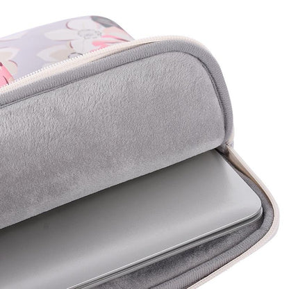 15 Inch Laptop Case Bag With White Rose Pattern And Handle - Blue