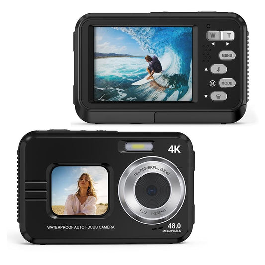 Waterproof 48mp Dual Screen Outdoor Camera - Wdc901 - Black