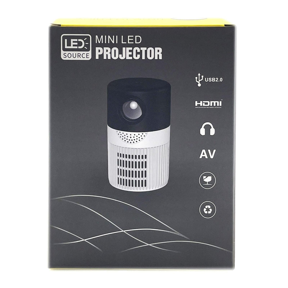 3000 Lumens Mini Projector With 100 Inch Screen - Grey Yellow