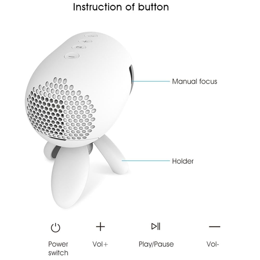 Portable Children'S Projector With Speaker - Yg220 - Black
