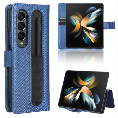 For Samsung Galaxy Z Fold4 5G Textured Leather Phone Case - White
