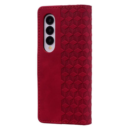 For Samsung Galaxy Z Fold4 5G Leather Phone Case With Diamond Buckle And Lanyard - Green