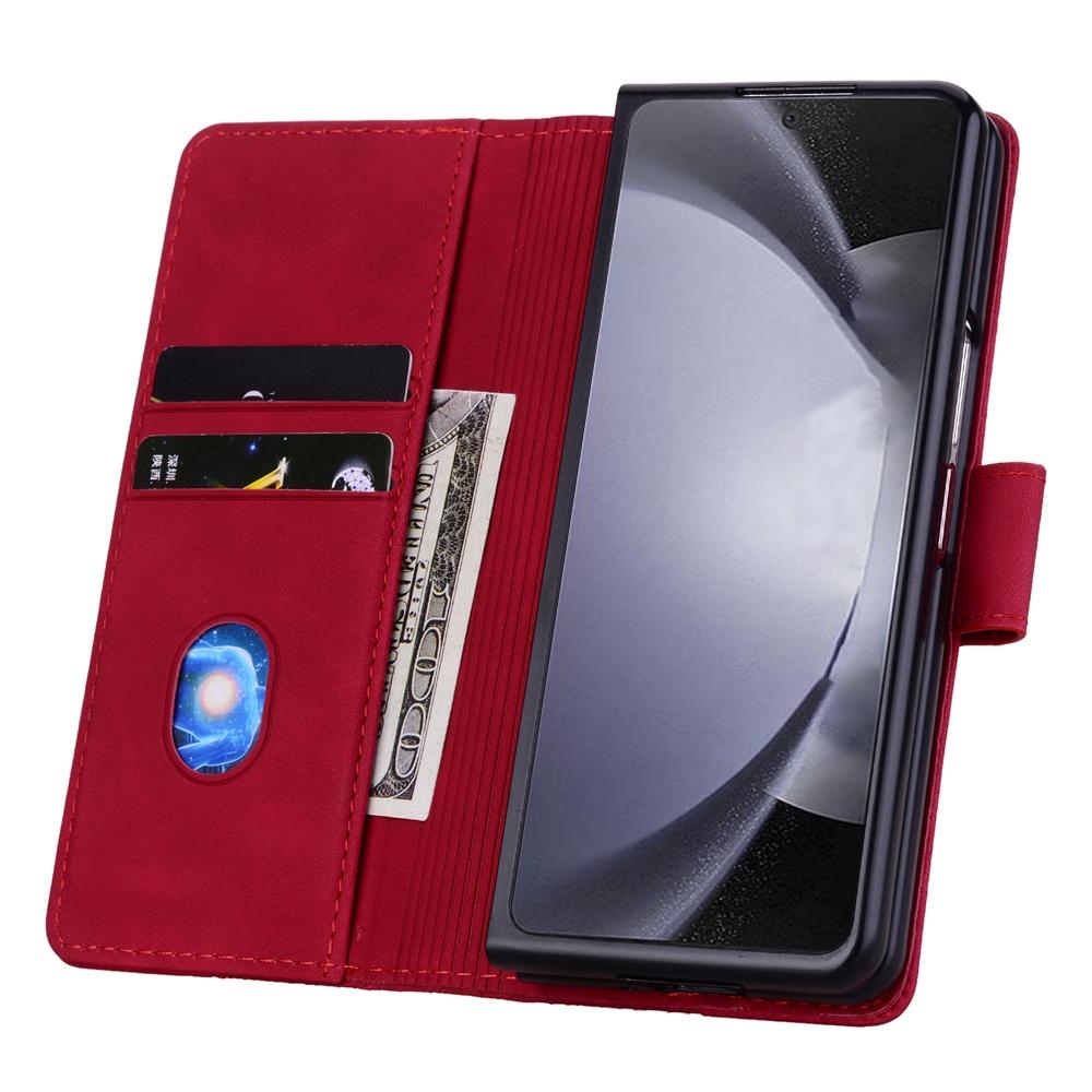 For Samsung Galaxy Z Fold4 5G Leather Phone Case With Diamond Buckle And Lanyard - Green