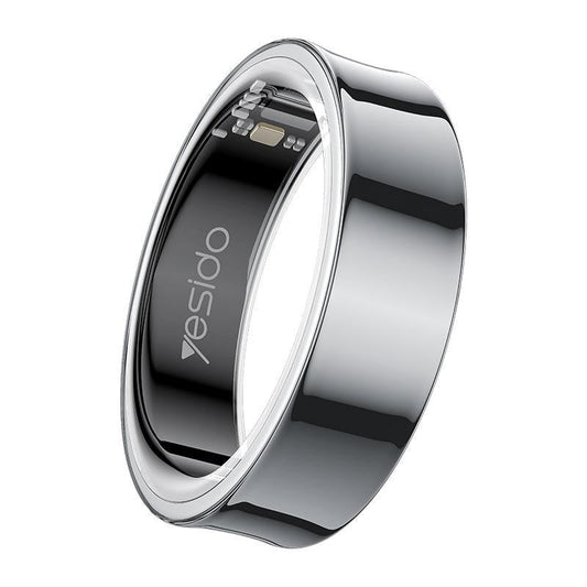 Smart Health Ring Temp Heart Rate Bp Reminder Black - 68Mm