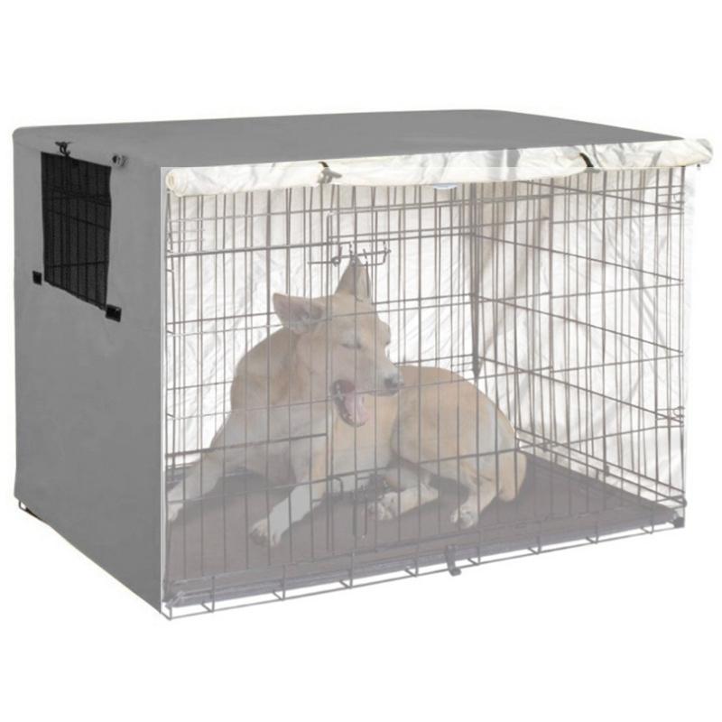 Outdoor Pet Cage Cover - Oxford Cloth Dustproof Rainproof Sunscreen - 124.5X79X84Cm - Grey