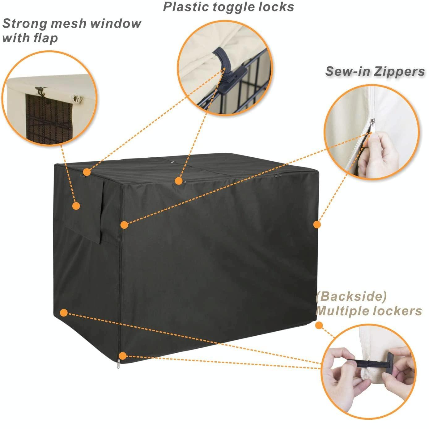 Outdoor Pet Cage Cover - Oxford Cloth Dustproof Rainproof Sunscreen - 124.5X79X84Cm - Grey