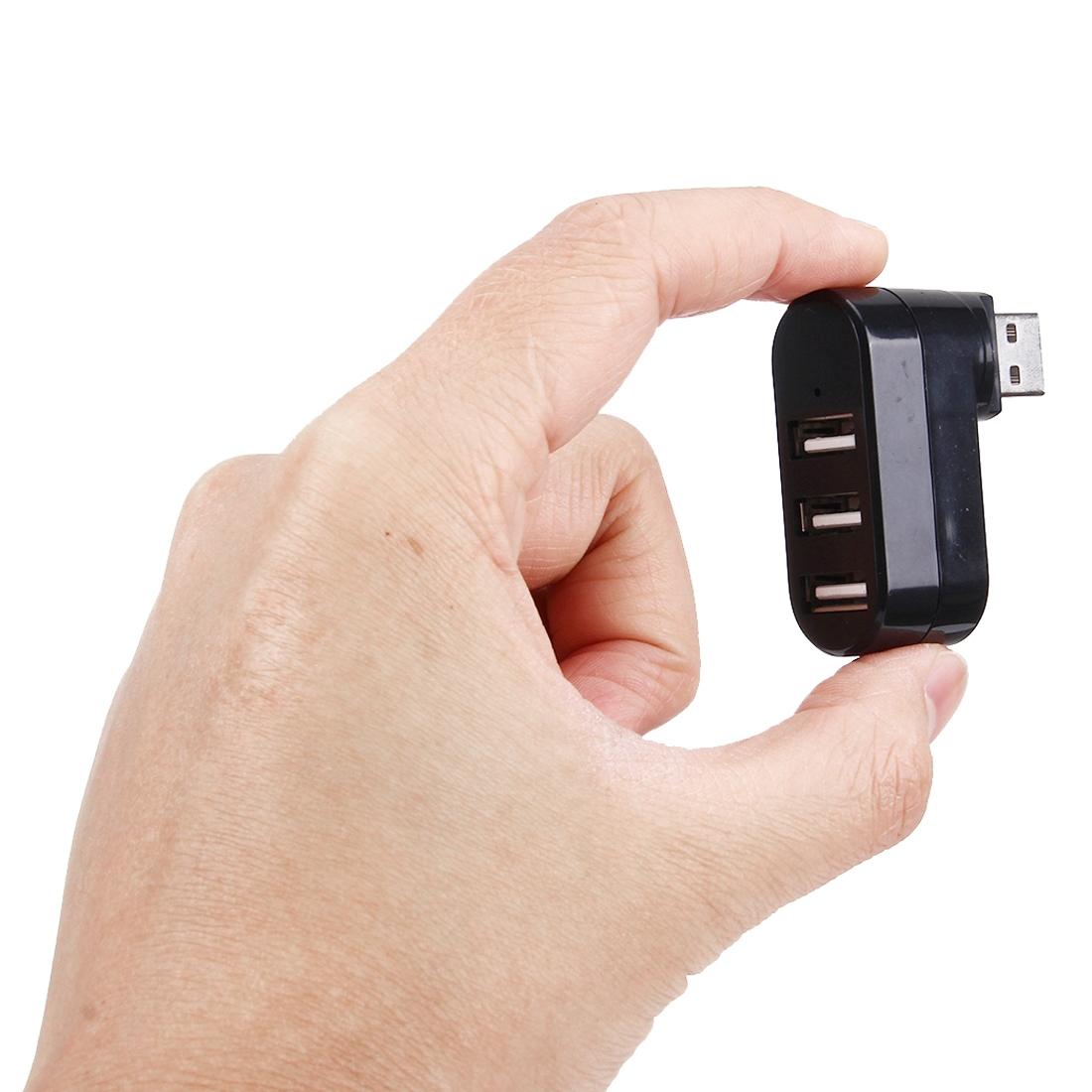 3-Port Usb 2.0 Hub With 180° Rotation - Black