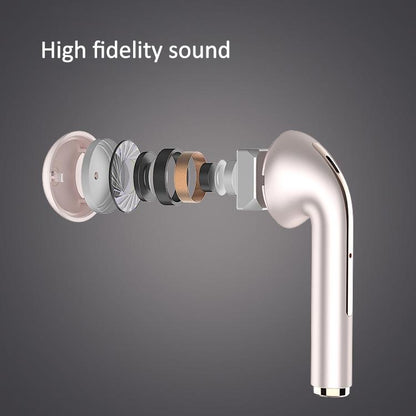 Wireless Binaural Bluetooth Earphones with Charging Box - J18 - Black