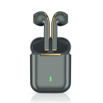 Wireless Binaural Bluetooth Earphones with Charging Box - J18 - Black