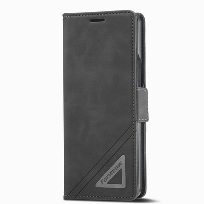 Leather Dual Side Buckle Phone Cover for Samsung Galaxy z Fold 4 - Dark Cyan