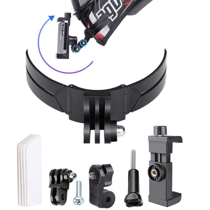 Foldable Action Camera Helmet Mount Kit with j Hook and Phone Clamp