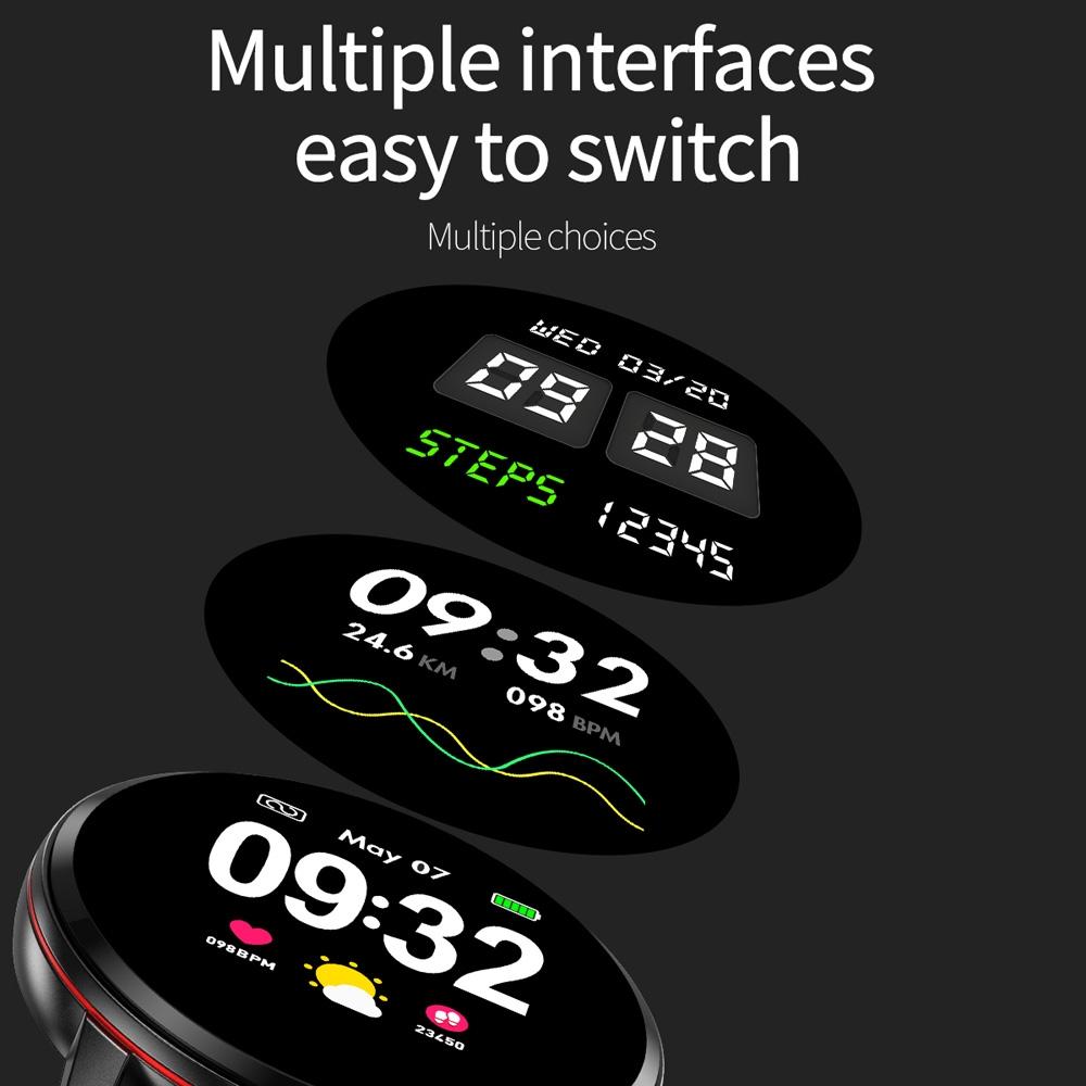 Waterproof Smart Bracelet With Colour Screen - Call Heart Bp Sleep Oxygen Monitoring - Black