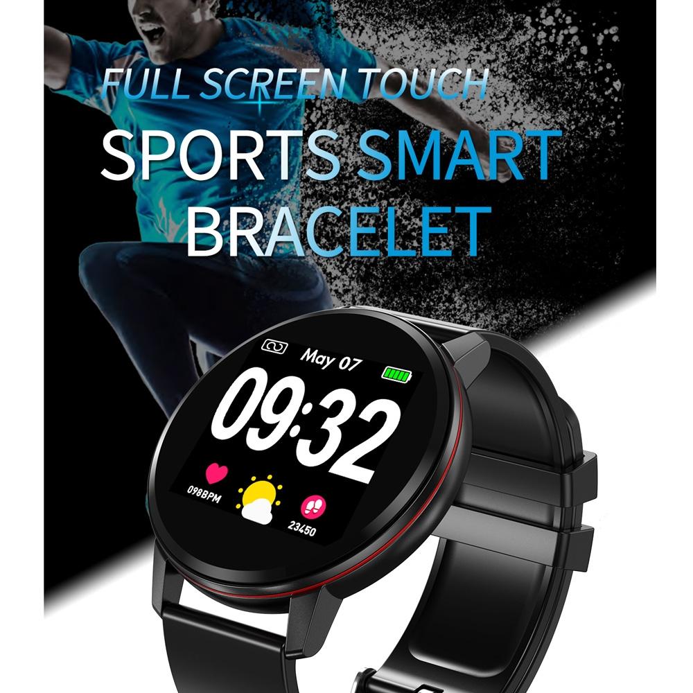 Waterproof Smart Bracelet With Colour Screen - Call Heart Bp Sleep Oxygen Monitoring - Black