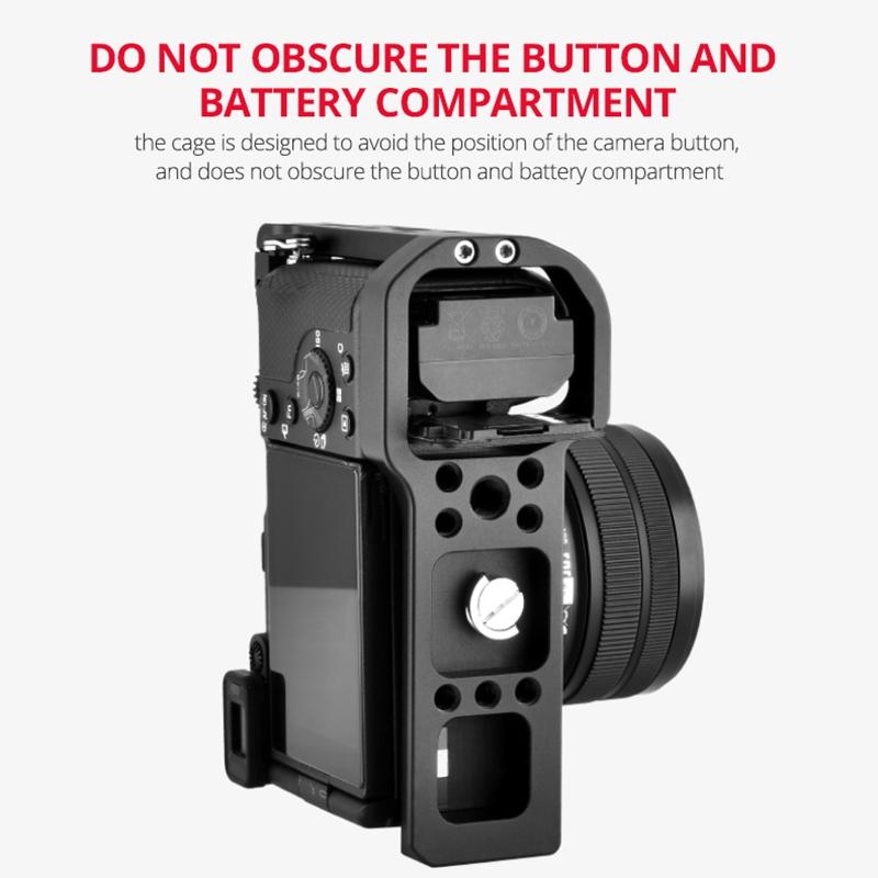 Video Camera Cage Stabilizer - Black for Sony Alpha 7C