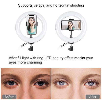 7.9 Rgbw Led Ring Light With Dual Colour Temperature And Phone Clamp