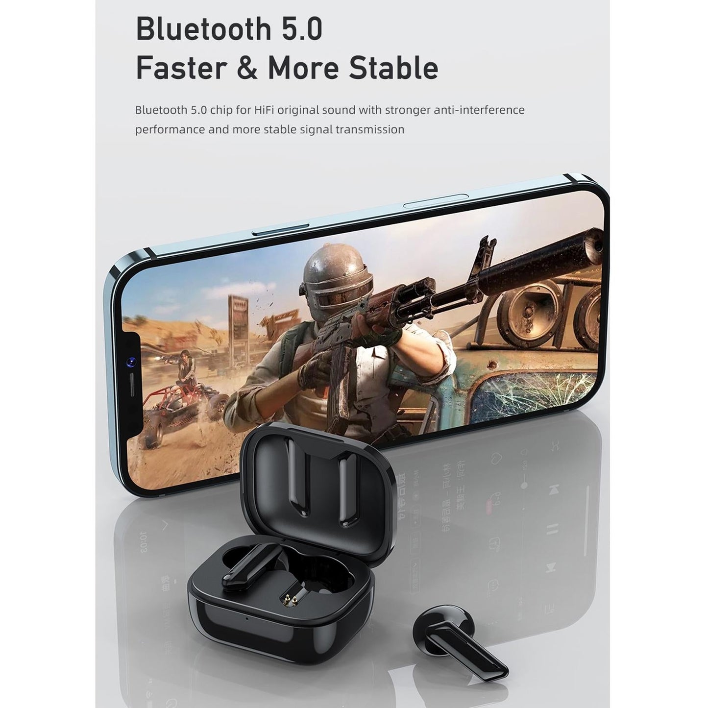 True Wireless Stereo Bluetooth 5.0 Earphones - T36 - Black