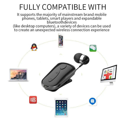 Wireless Bluetooth Earphone with Vibration Reminder and Clip - Pink