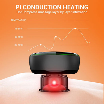 Smart Cupper With Light: Electric Heated Scraping Massage Tool - Red