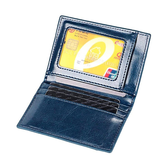 Ultra Thin Pu Leather Card Holder Mini - Blue