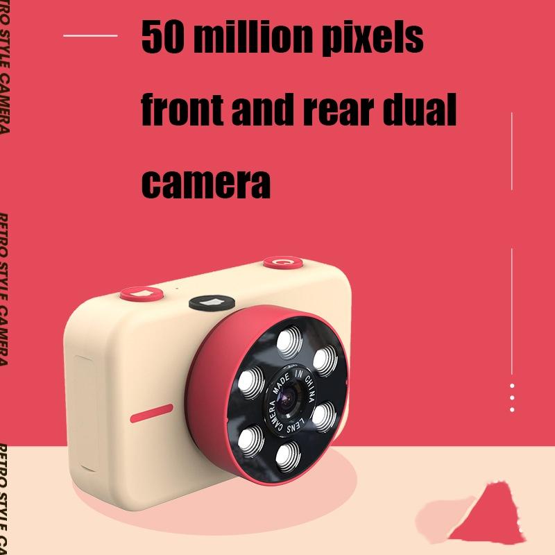 Mini 4k Dual Camera for Kids - 50mp Front & Rear - Yellow