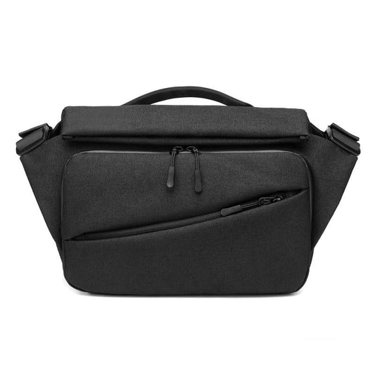 Waterproof Men Messenger Bag With Usb Charging Port Multifunctional Design - Black