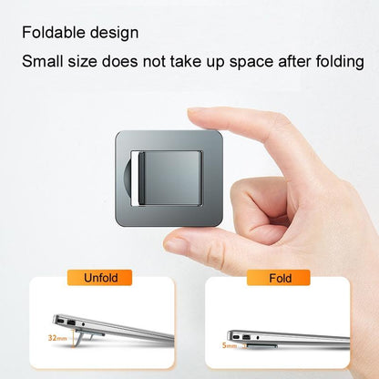 Desktop Folding Notebook Stand With Invisible Height Increase And Storage - Silver