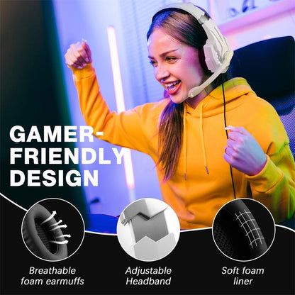 Pro Gaming Headset With Mic 2.1M Cable - Black White