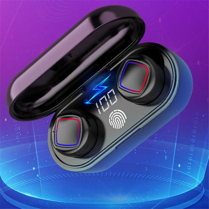 Wireless Fingerprint Touch Earbuds with Led Display and Charging Case - White