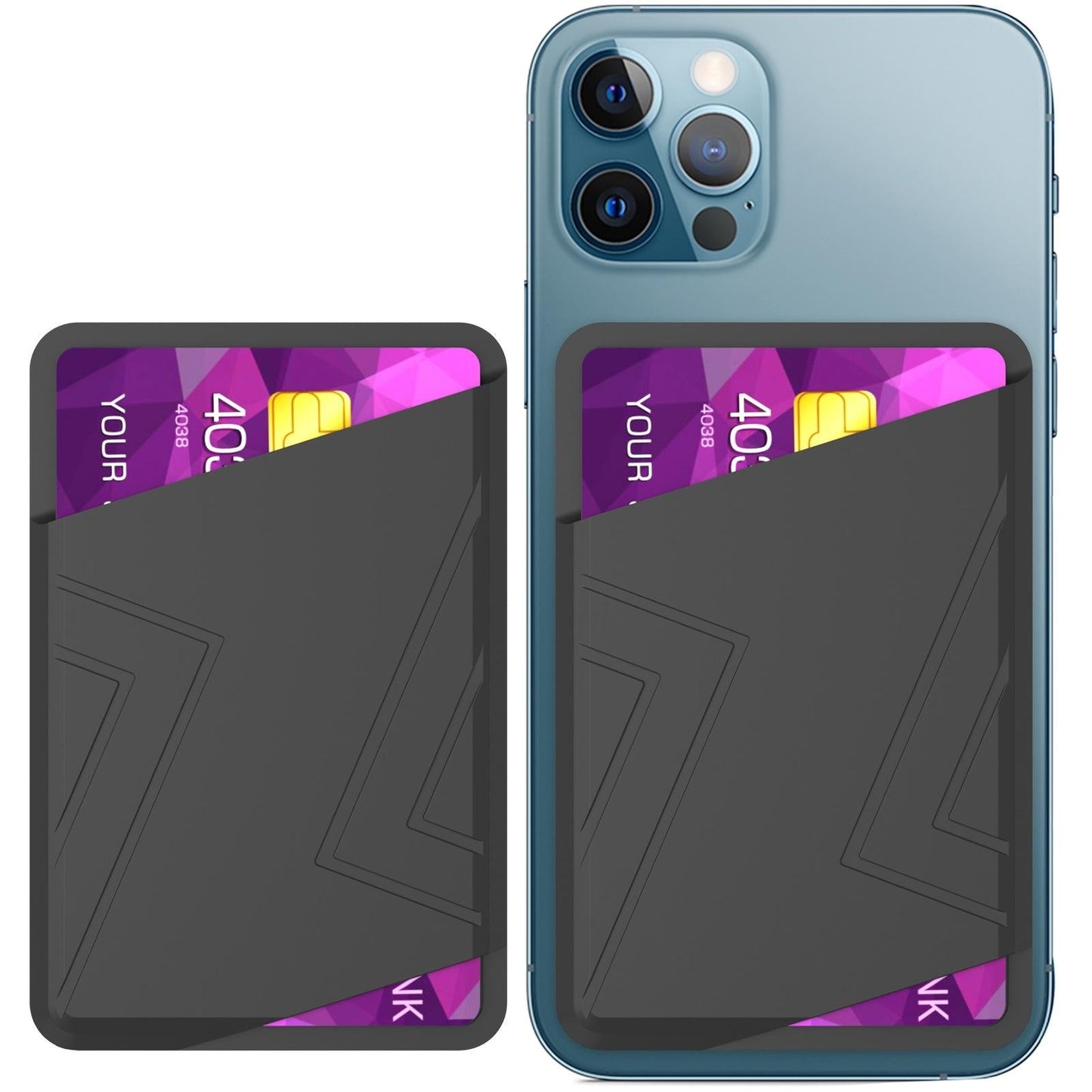 Silicone Adhesive Card Case Black - Black