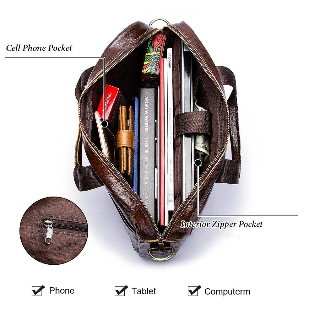 Retro Leather Messenger Bag For Men - Brown