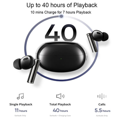 Wireless Bluetooth Earphones with 3d Spatial Sound and Active Noise Reduction - Black