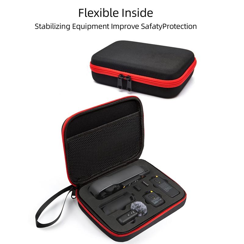 Dji Pocket 3 Camera Handbag - Storage Bag - Black Shell Red Inner