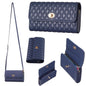 Horizontal Pu Crossbody Shoulder Bag - Dark Blue