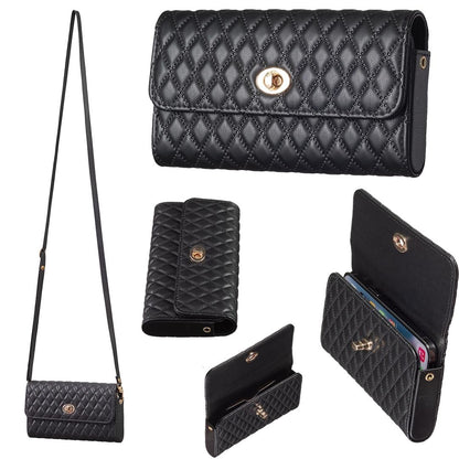 Horizontal Pu Crossbody Shoulder Bag - Dark Blue