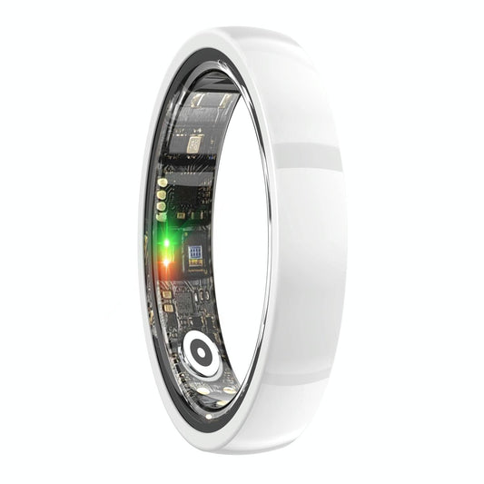 Smart Ring With Heart Rate Blood Oxygen Sleep & Sports Modes - Size 10 - White