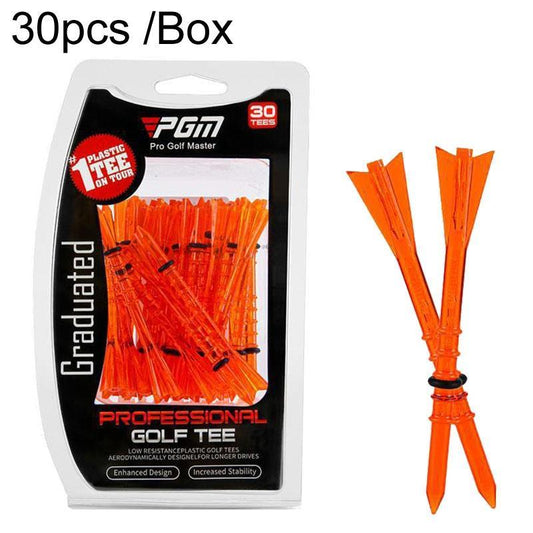 30 Adjustable Golf Tees With 83Mm Height Limit - Set Of 30 - Orange