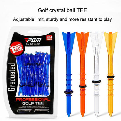 30 Adjustable Golf Tees With 83Mm Height Limit - Set Of 30 - Orange