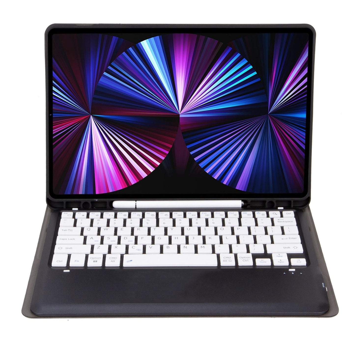 Detachable Bluetooth Keyboard Leather Case For Ipad Pro 12.9 2021 / 2020 / 2018 With Pen Slot - Pink