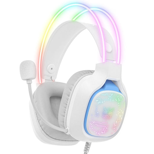 Colourful Light Gaming Headset With Mic 1.8M Cable - White
