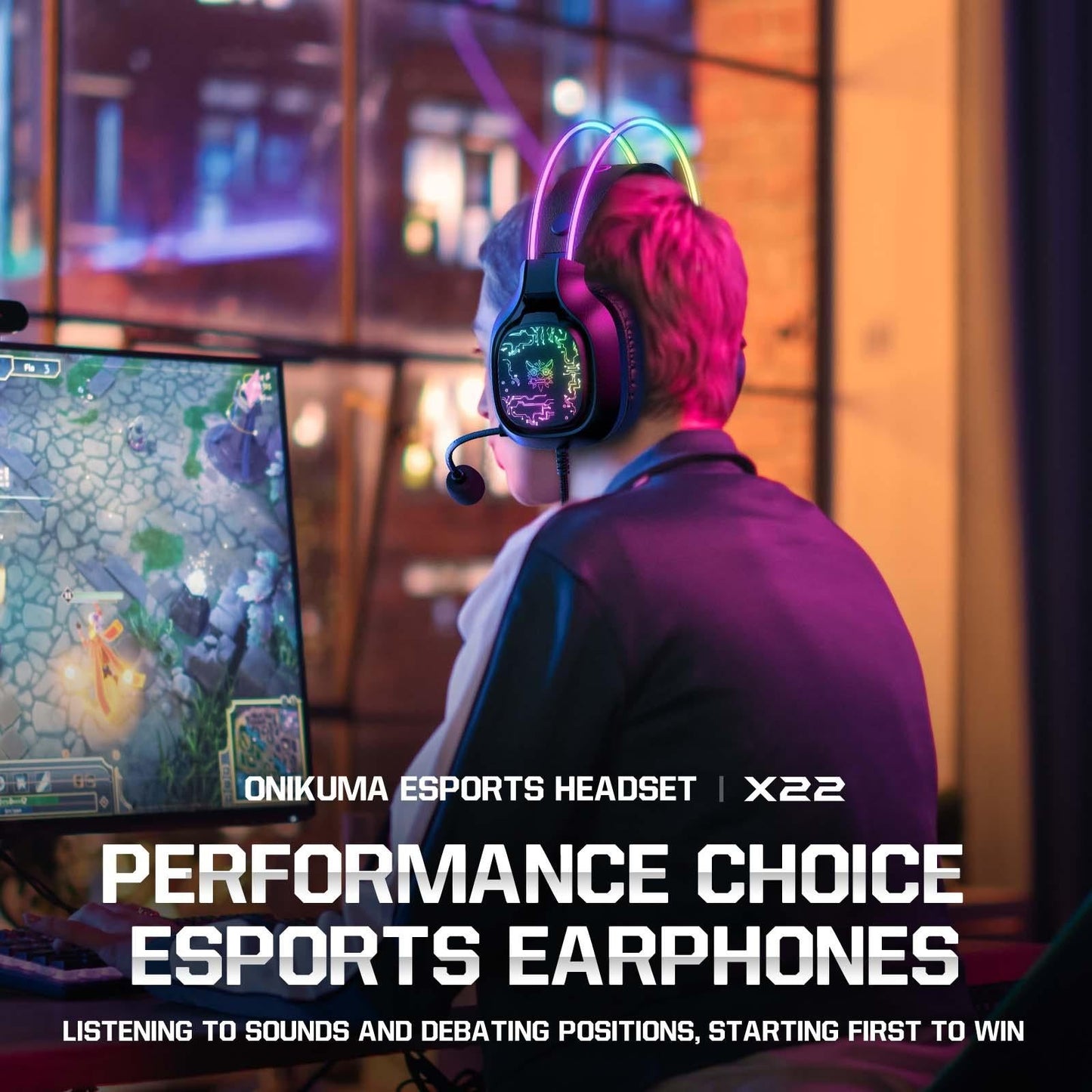 Colourful Light Gaming Headset With Mic 1.8M Cable - White