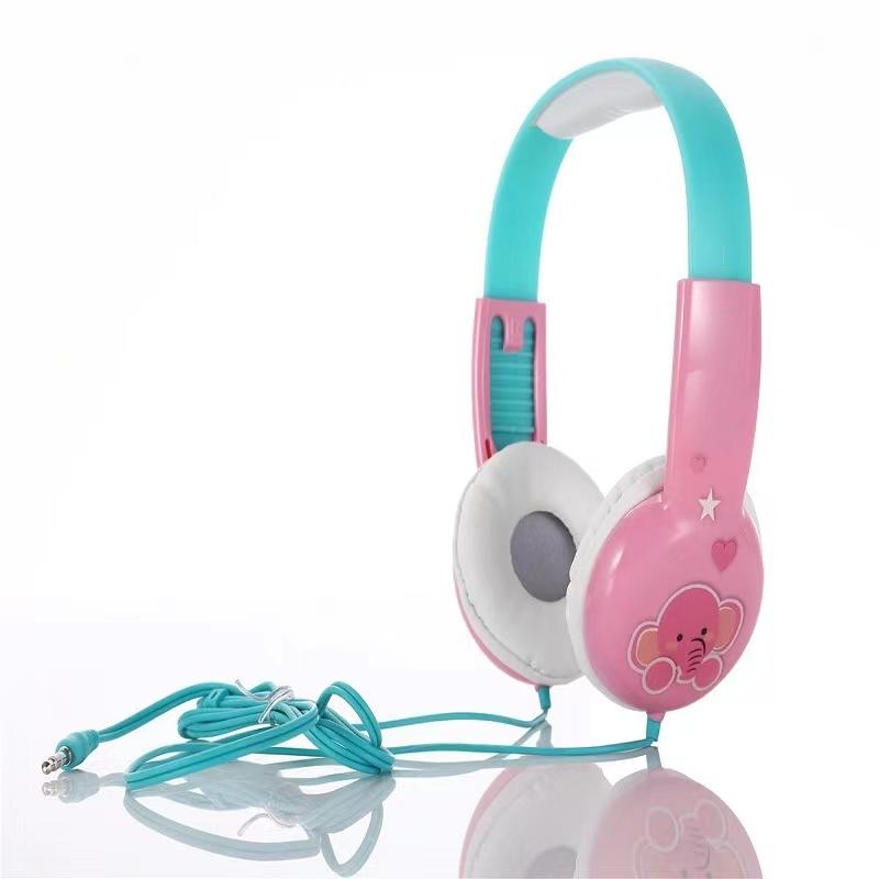 Portable Children'S Wired Headphones - Black Yellow