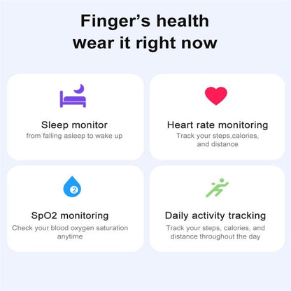 Smart Ring With Heart Rate Blood Oxygen & Sleep Monitoring - Size 10 - Gold