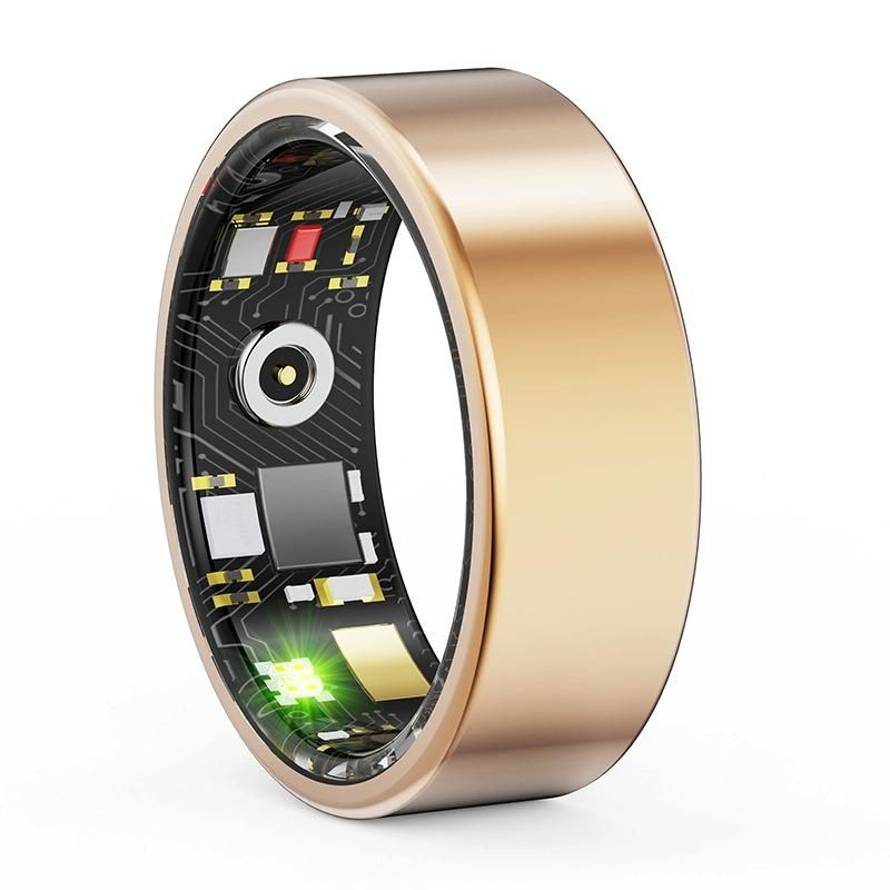 Smart Ring With Heart Rate Blood Oxygen Sleep & Sports Modes - Size 13 - Gold