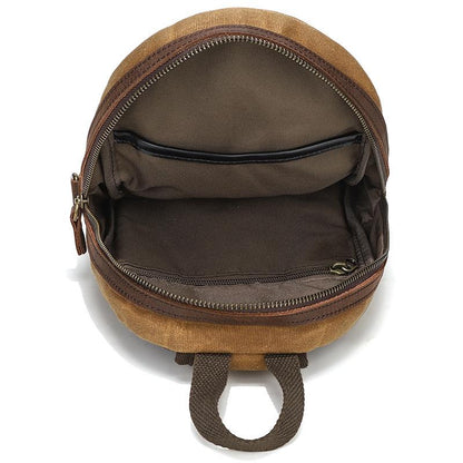 Canvas & Leather Men Chest Bag Crossbody & Waist Bag Combo - Earth Yellow