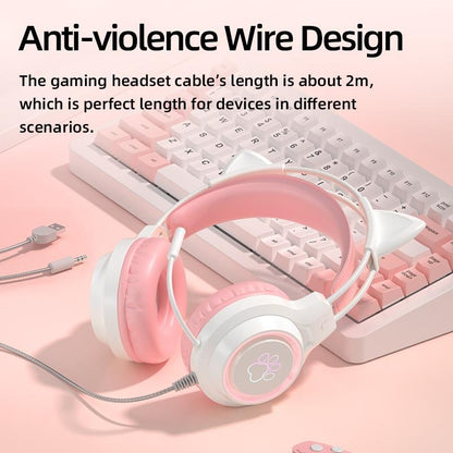 Rgb Cat Ear Gaming Headset - Green