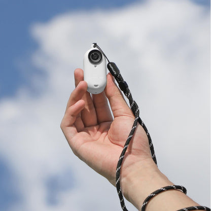 Silicone Camera Body Case with Lens Cap and Neck Strap for Insta360 Go 3 - White
