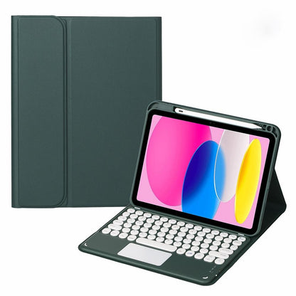 2022 Ipad 10.9 Touch Keyboard Leather Case With Pen Slot - Black