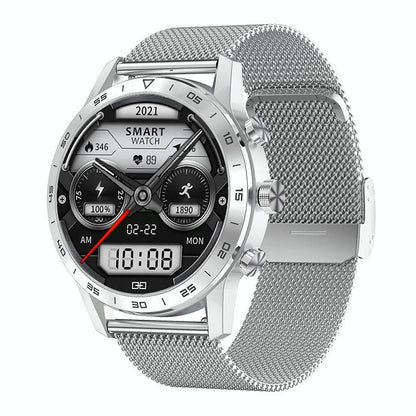Smart Dual Display Analog Digital Call Watch - Black Leather